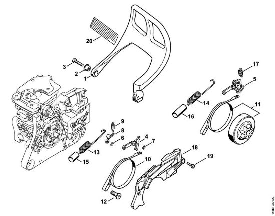 Moto-serras a gasolina (MS) MS 280 C-BQ Freio da corrente da marca Stihl