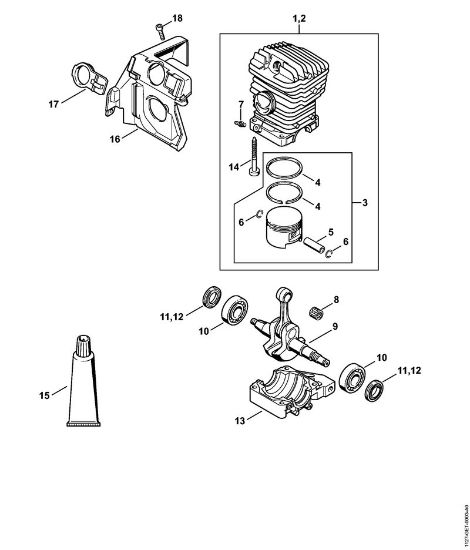 Moto-serras a gasolina (MS) MS 290 Cilindro da marca Stihl