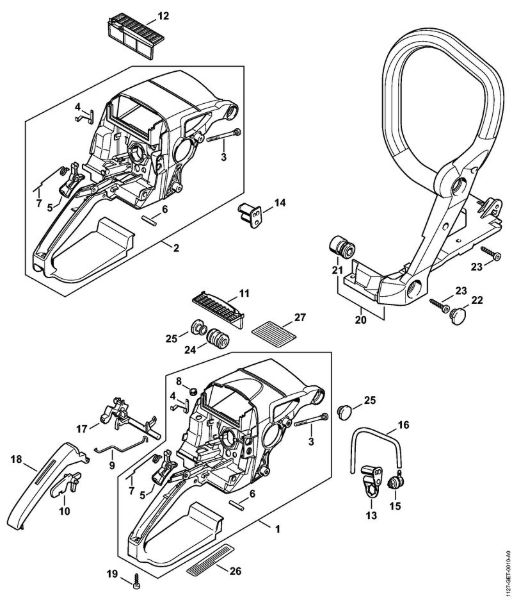 Moto-serras a gasolina (MS) MS 290-Z Caixa do cabo da marca Stihl