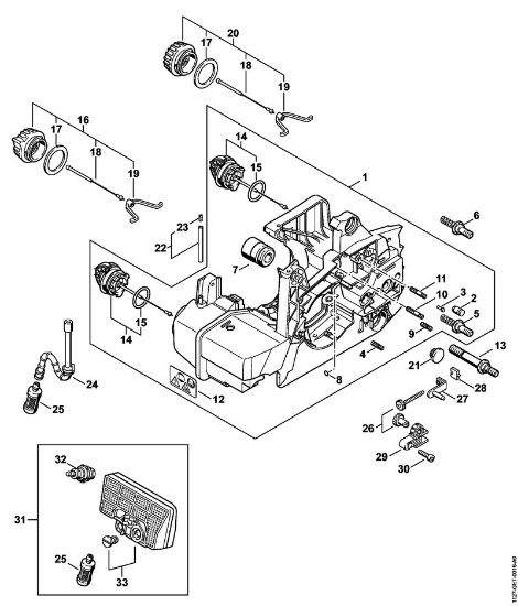 Moto-serras a gasolina (MS) MS 290-Z Cárter do motor da marca Stihl