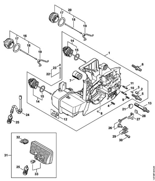 Moto-serras a gasolina (MS) MS 290-Z Cárter do motor da marca Stihl