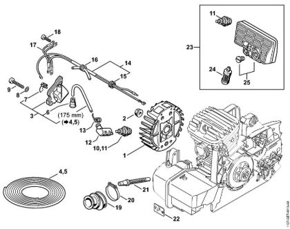 Moto-serras a gasolina (MS) MS 290-Z Sistema de ignição da marca Stihl