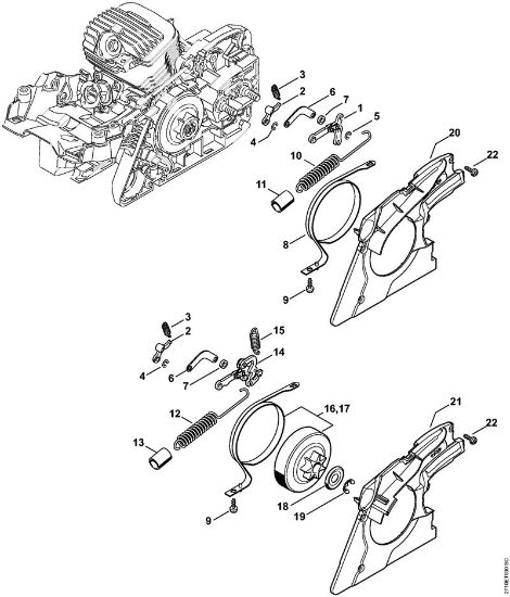 Moto-serras a gasolina (MS) MS 291 C-BE Freio da corrente da marca Stihl