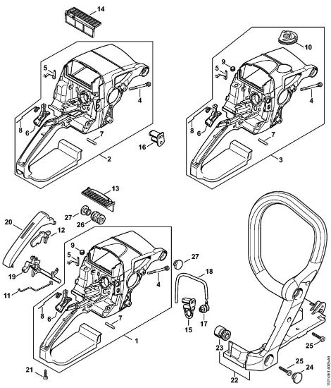 Moto-serras a gasolina (MS) MS 310 Caixa do cabo da marca Stihl