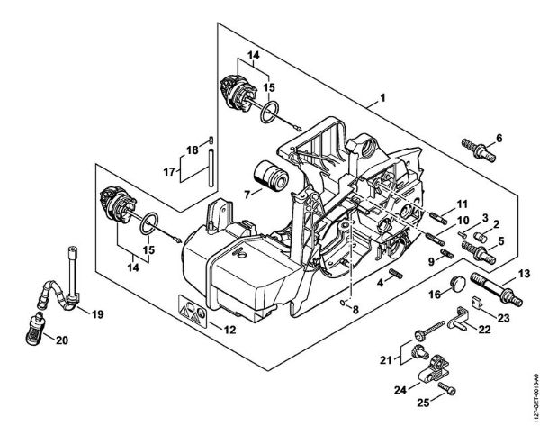Moto-serras a gasolina (MS) MS 310 Cárter do motor da marca Stihl