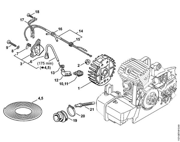 Moto-serras a gasolina (MS) MS 310 Sistema de ignição da marca Stihl