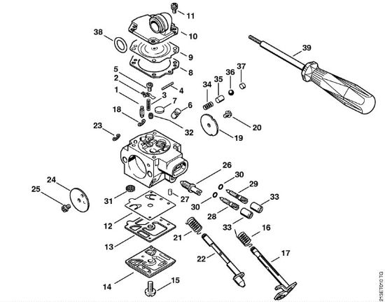 Moto-serras a gasolina (MS) MS 341 Carburador HD-35 da marca Stihl