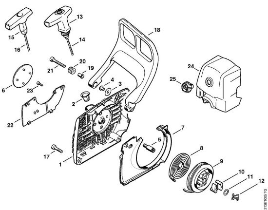 Moto-serras a gasolina (MS) MS 341 Dispositivo de arranque da marca Stihl