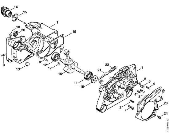Moto-serras a gasolina (MS) MS 360 Caixa da cambota da marca Stihl