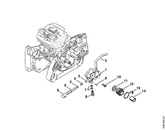 Moto-serras a gasolina (MS) MS 360 C Bomba de óleo da marca Stihl