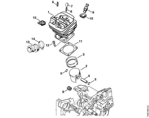 Moto-serras a gasolina (MS) MS 360 C Cilindro da marca Stihl