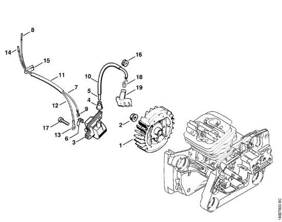 Moto-serras a gasolina (MS) MS 360 C Sistema de ignição da marca Stihl