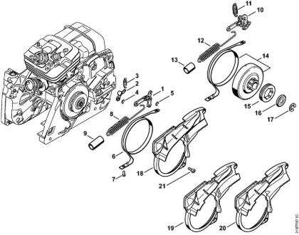 Moto-serras a gasolina (MS) MS 361-N Freio da corrente da marca Stihl