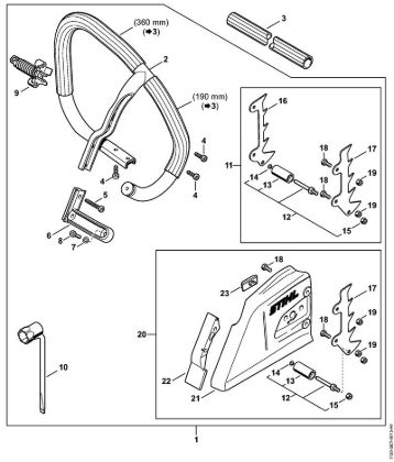 Moto-serras a gasolina (MS) MS 361-N Jogo tubo do punho circular da marca Stihl