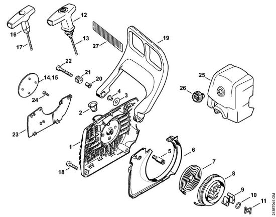 Moto-serras a gasolina (MS) MS 361-VW Dispositivo de arranque da marca Stihl