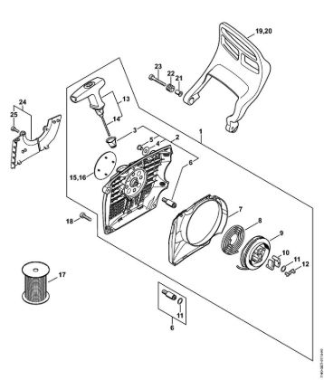 Moto-serras a gasolina (MS) MS 362 C-Q Dispositivo de arranque, Protecção da mão da marca Stihl