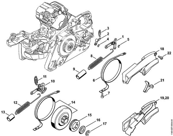 Moto-serras a gasolina (MS) MS 362 C-Q Freio da corrente da marca Stihl