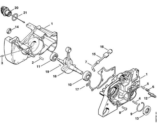 Moto-serras a gasolina (MS) MS 381 Caixa da cambota da marca Stihl