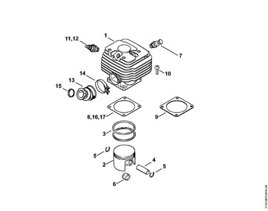 Moto-serras a gasolina (MS) MS 381 Cilindro da marca Stihl