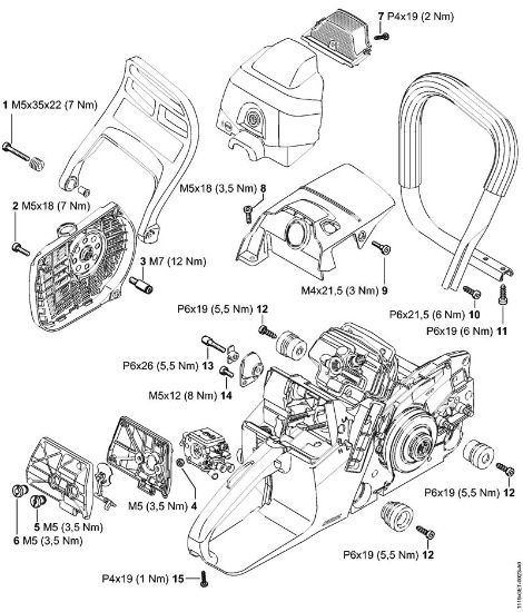 Moto-serras a gasolina (MS) MS 382 Binários de aperto da marca Stihl