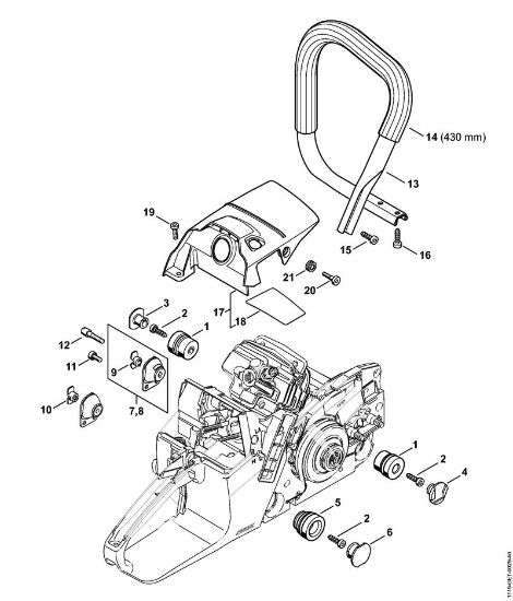 Moto-serras a gasolina (MS) MS 382 Sistema anti-vibratório, Cobertura da marca Stihl