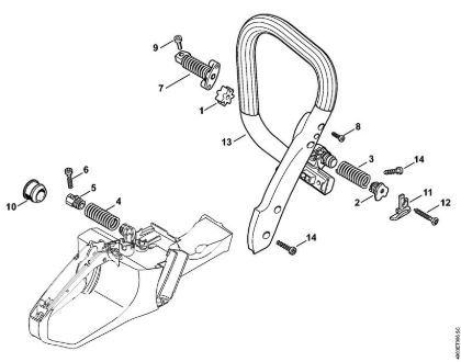Moto-serras a gasolina (MS) MS 391 Sistema anti-vibratório, Tubo do punho da marca Stihl