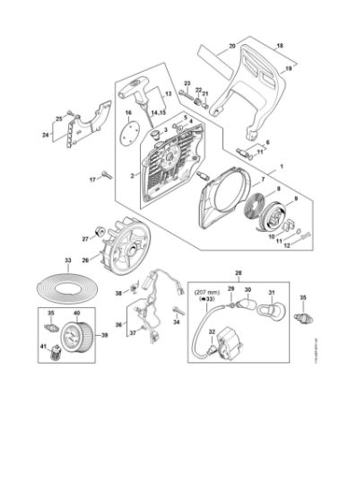 Imagem de Dispositivo de arranque, Protecção da mão, Sistema de ignição MS 400 C-M