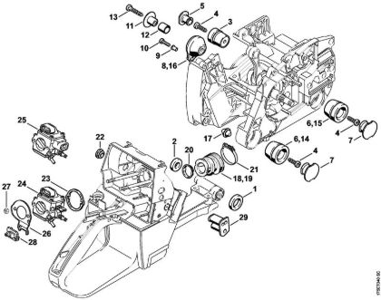 Moto-serras a gasolina (MS) MS 440-W Sistema anti-vibratório da marca Stihl
