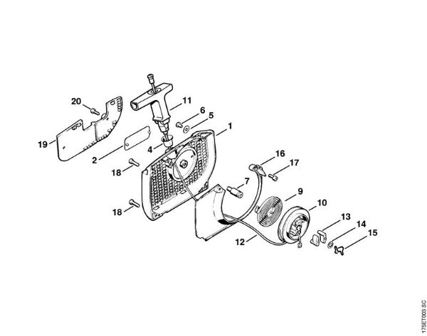 Moto-serras a gasolina (MS) MS 440-Z Dispositivo de arranque da marca Stihl