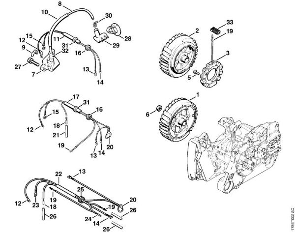 Moto-serras a gasolina (MS) MS 440-Z Sistema de ignição da marca Stihl