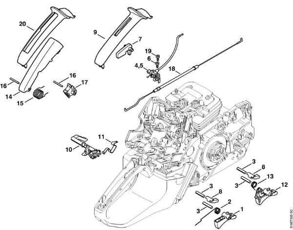 Moto-serras a gasolina (MS) MS 441 C-M W Accionamento de gás da marca Stihl