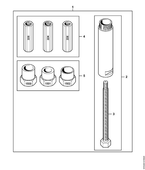 Moto-serras a gasolina (MS) MS 441 C-MQ Ferramenta de montagem AS da marca Stihl