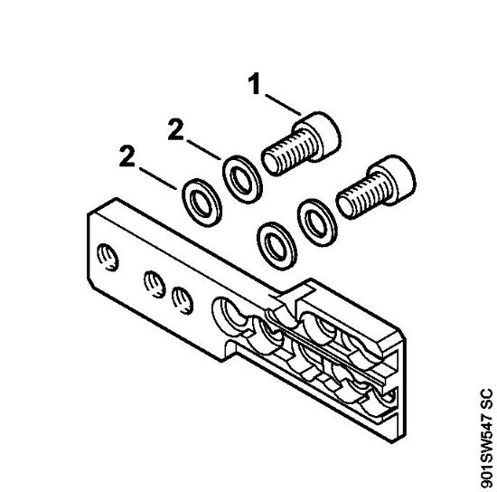 Moto-serras a gasolina (MS) MS 441 C-MQ Suporte para fixar o aparelho da marca Stihl
