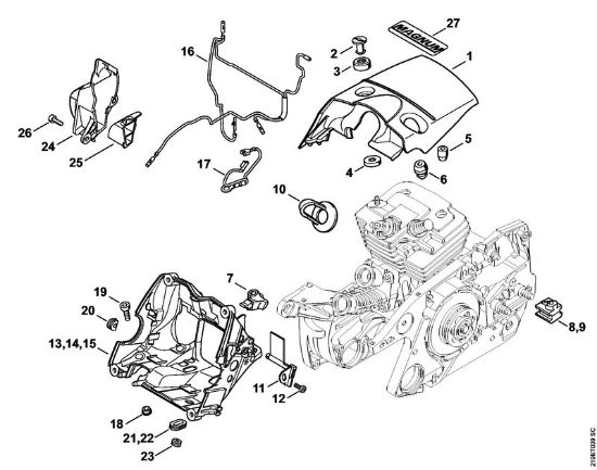 Moto-serras a gasolina (MS) MS 441 C-Q Cobertura, Caixa da marca Stihl