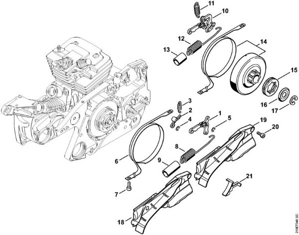 Moto-serras a gasolina (MS) MS 441 C-Q Freio da corrente da marca Stihl