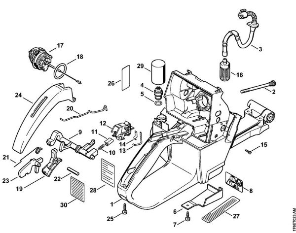 Moto-serras a gasolina (MS) MS 460-D Caixa do tanque da marca Stihl