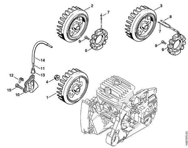 Moto-serras a gasolina (MS) MS 460-D Sistema de ignição da marca Stihl