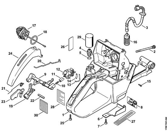Moto-serras a gasolina (MS) MS 460-R Caixa do tanque da marca Stihl