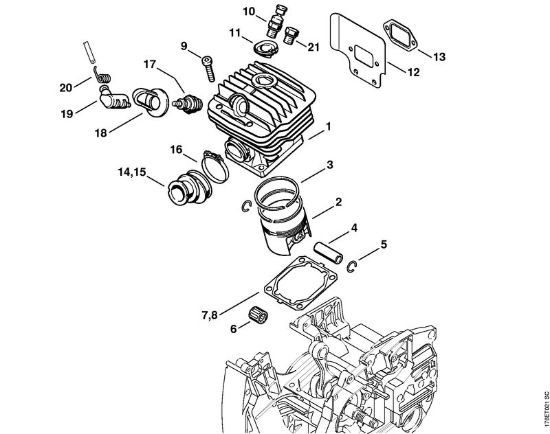 Moto-serras a gasolina (MS) MS 460-Z Magnum Cilindro da marca Stihl