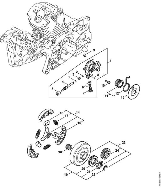 Moto-serras a gasolina (MS) MS 462 Bomba de óleo, Embreagem da marca Stihl
