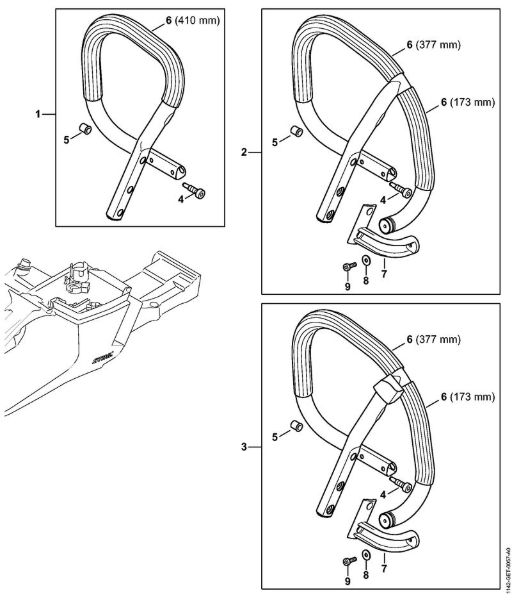 Moto-serras a gasolina (MS) MS 462 Tubo do punho da marca Stihl