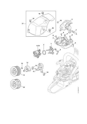 Imagem de Suporte do carburador, Filtro de ar, Cobertura M-Tronic MS 462 C-M