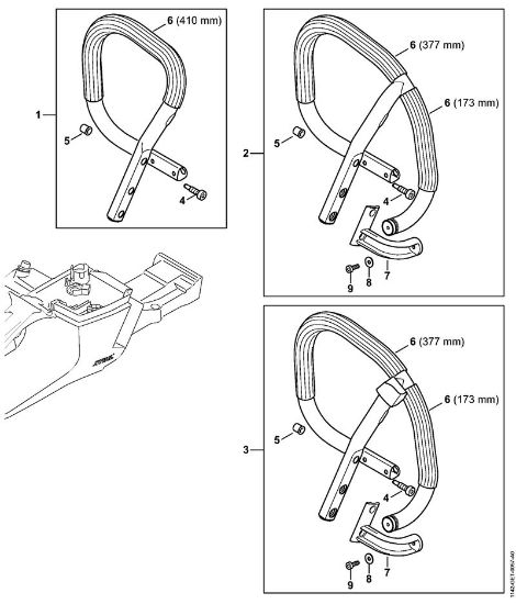 Moto-serras a gasolina (MS) MS 462 C-M R RettungssÃ¤ge Tubo do punho da marca Stihl