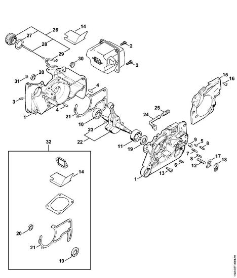 Moto-serras a gasolina (MS) MS 640 Caixa da cambota da marca Stihl