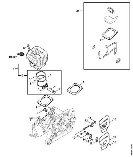 Moto-serras a gasolina (MS) MS 640 Cilindro da marca Stihl