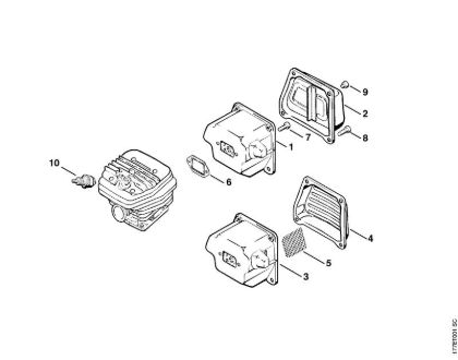 Moto-serras a gasolina (MS) MS 640 Silenciador da marca Stihl