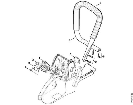 Moto-serras a gasolina (MS) MS 640 Tubo do punho da marca Stihl