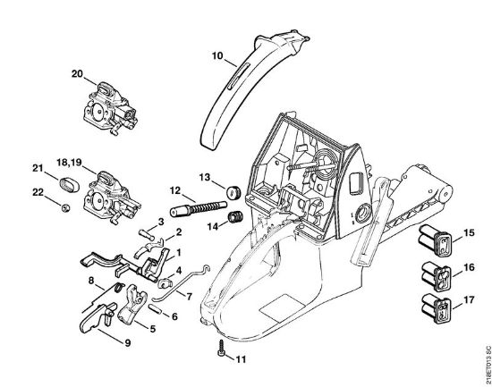 Moto-serras a gasolina (MS) MS 650 Accionamento de gás da marca Stihl