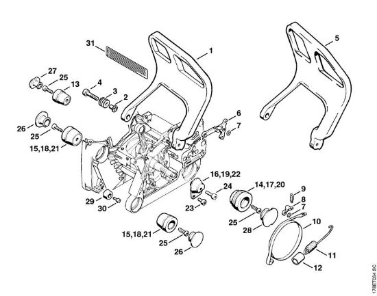 Moto-serras a gasolina (MS) MS 650 Sistema anti-vibratório da marca Stihl