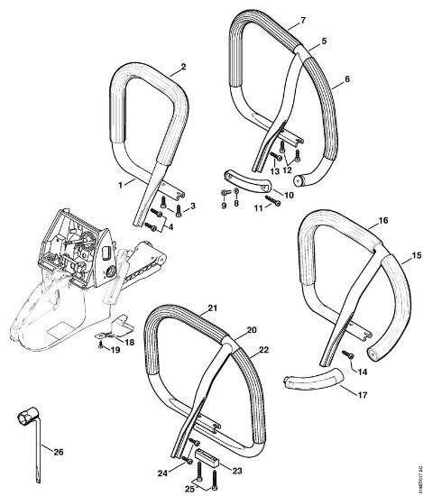 Moto-serras a gasolina (MS) MS 650 Magnum BR Tubo do punho da marca Stihl